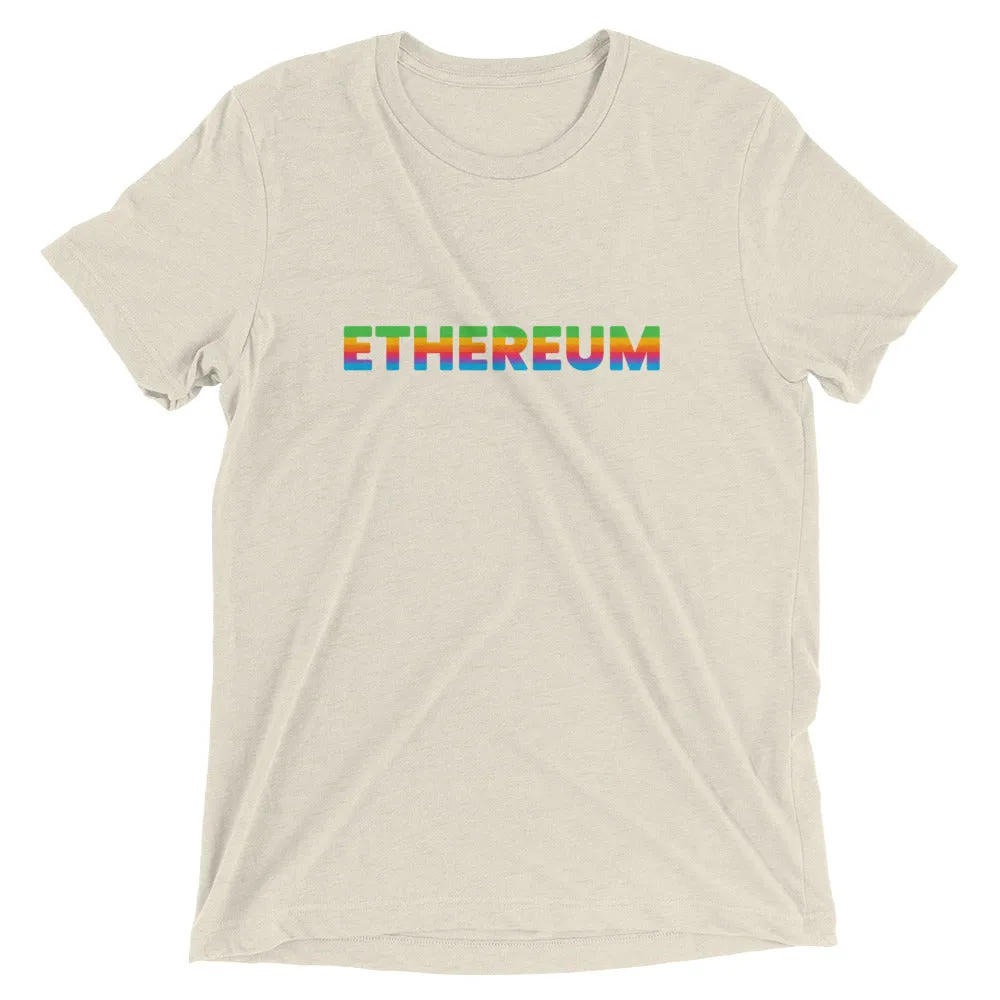 Ethereum Rainbow Retro Apple Colors - Crypto Tee Shirt