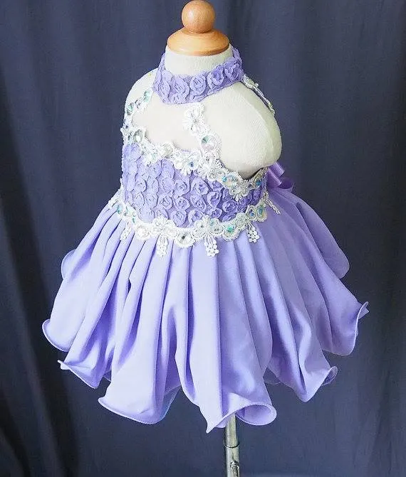 Exquisite Lace Toddler/Infant/Little Girl Baby Doll Pageant Dress with Bowknot