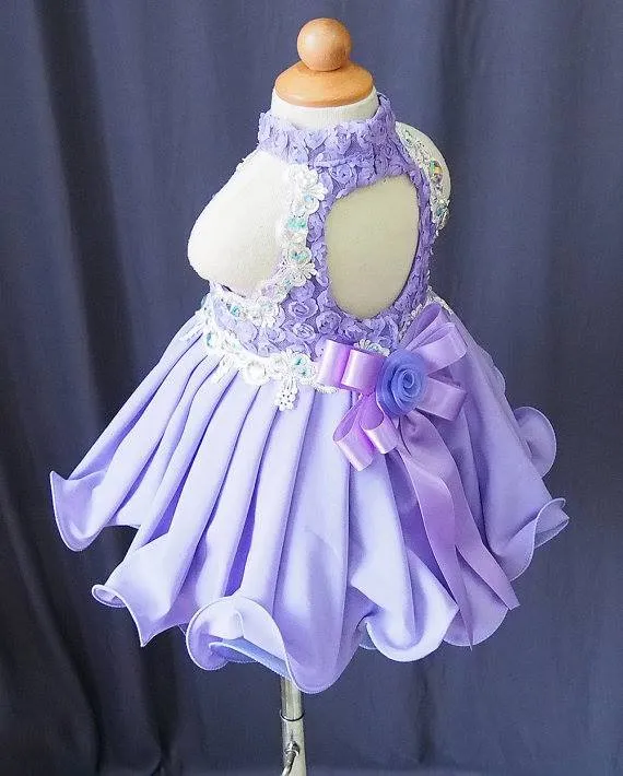 Exquisite Lace Toddler/Infant/Little Girl Baby Doll Pageant Dress with Bowknot