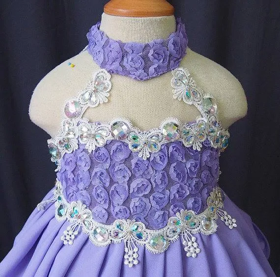 Exquisite Lace Toddler/Infant/Little Girl Baby Doll Pageant Dress with Bowknot