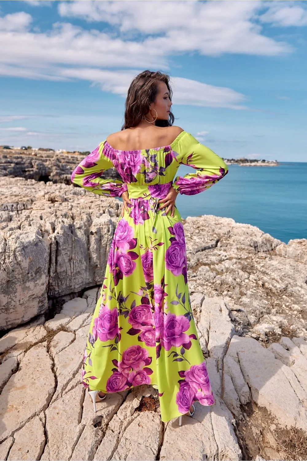 Exquisite Open-Shoulder Maxi Dress