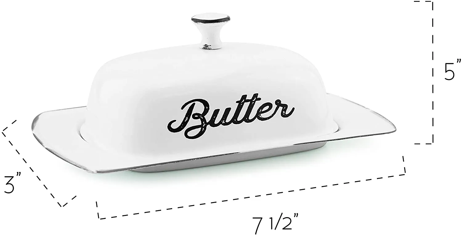 Farmhouse White Butter Dish (Case of 40)