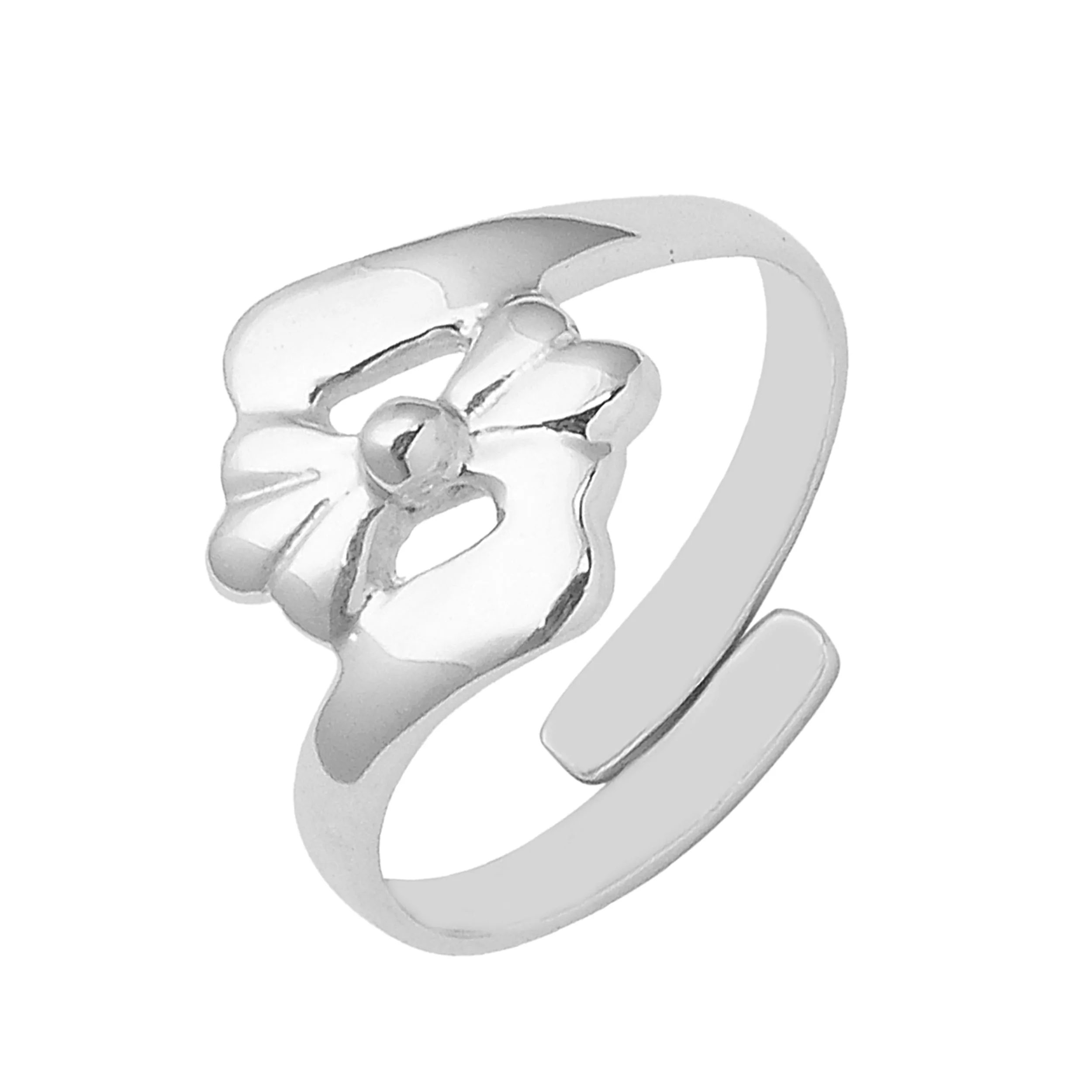 Floral Comfortable Toe Ring For Women 925 Sterling Silver Adjustable Toe Ring Gross Weight 2.40