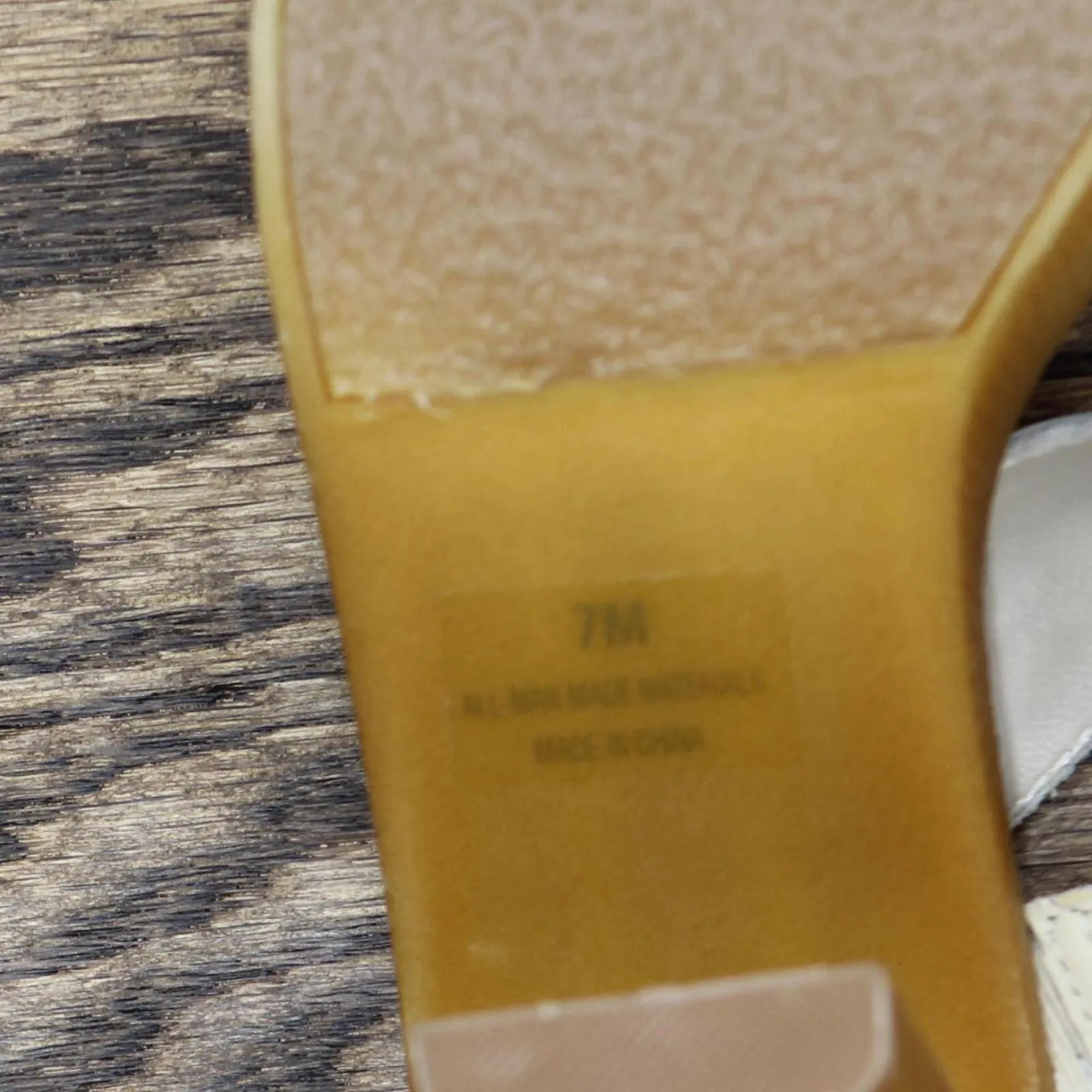 Fredericks of Hollywood Womens Strappy Block Heels Ivory / Brown 7M