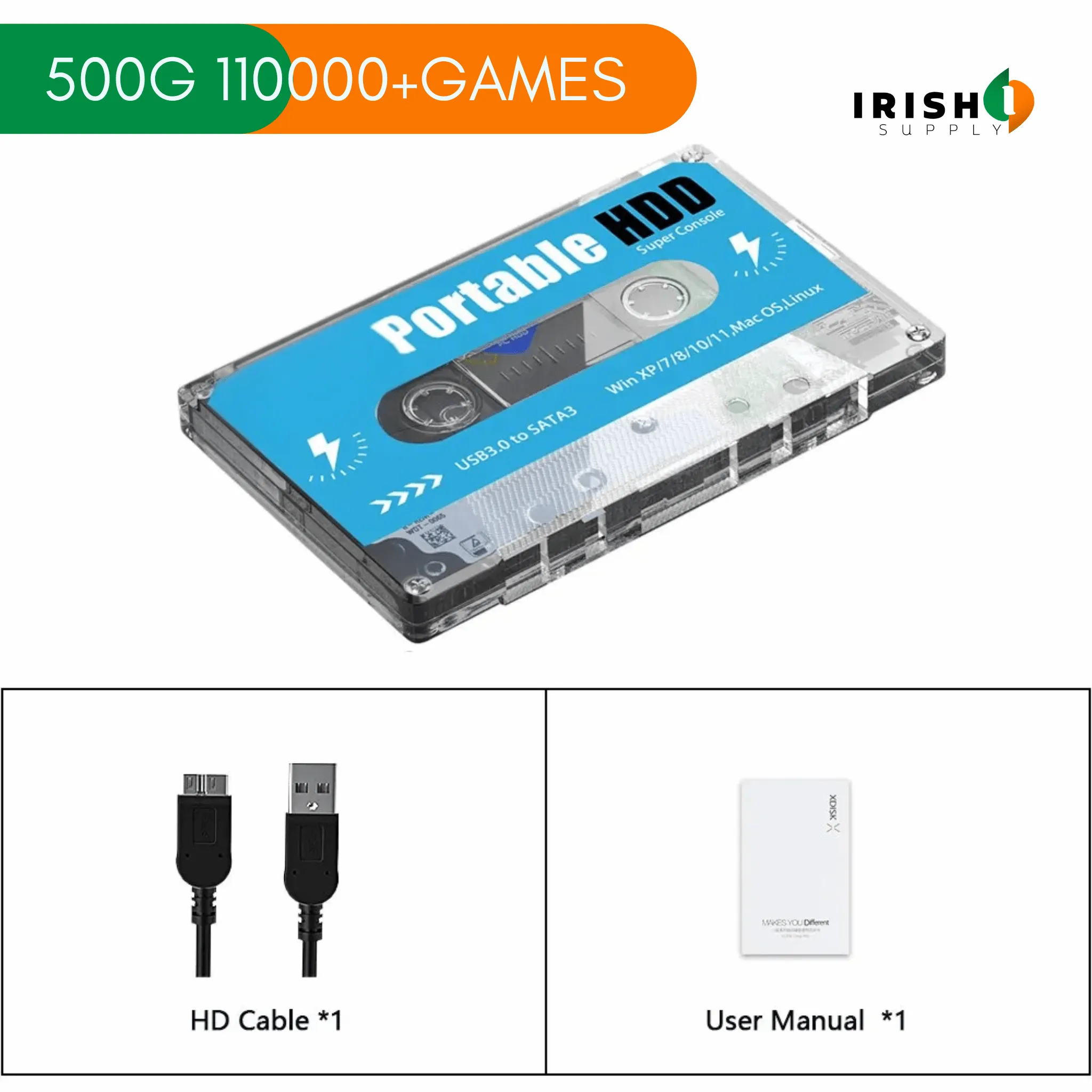 GAMEVAULT PRO 500GB– 110K Games, 70 Consoles, Plug & Play