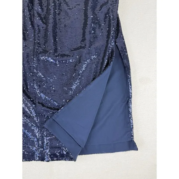 GAP Sequin Midi Pencil Skirt Women's Size XL Blue Lined Elegant NWT