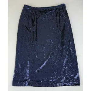 GAP Sequin Midi Pencil Skirt Women's Size XL Blue Lined Elegant NWT