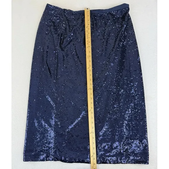 GAP Sequin Midi Pencil Skirt Women's Size XL Blue Lined Elegant NWT
