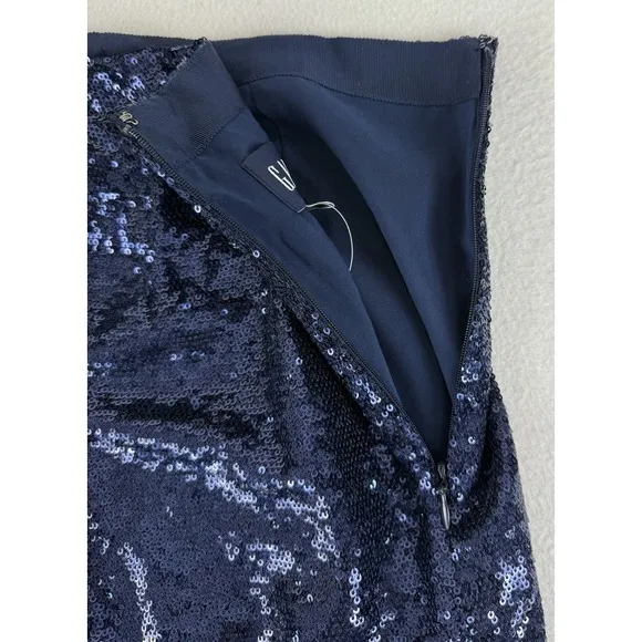 GAP Sequin Midi Pencil Skirt Women's Size XL Blue Lined Elegant NWT