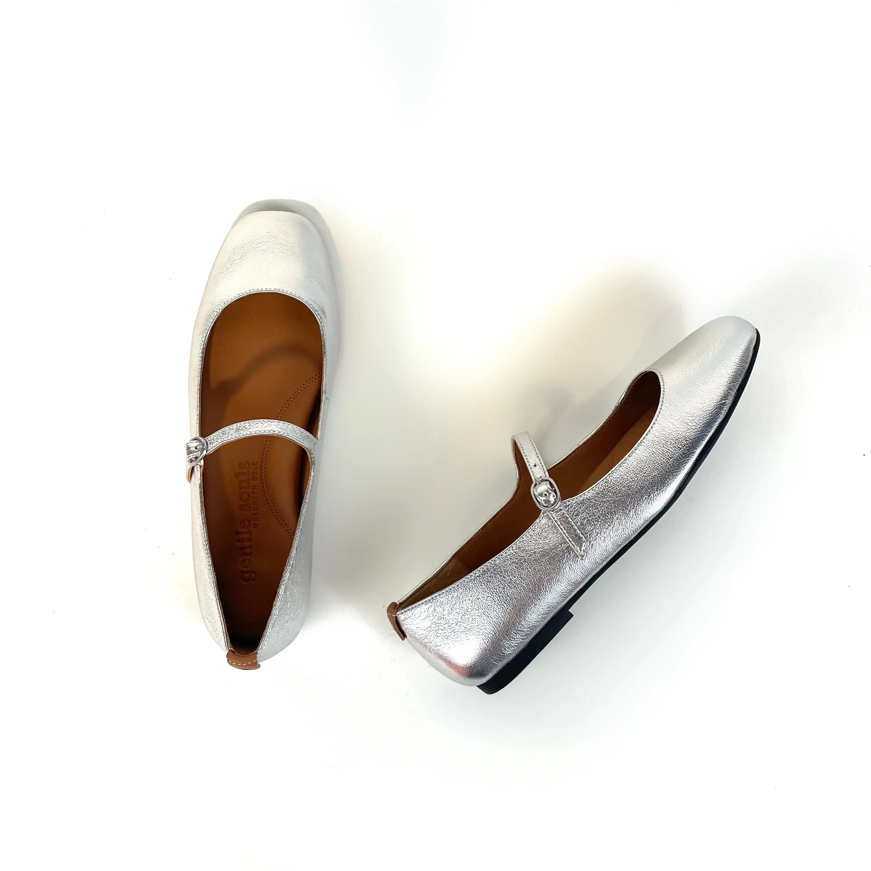 Gentle Souls - Wynona Ballet Flat (Silver Leather)