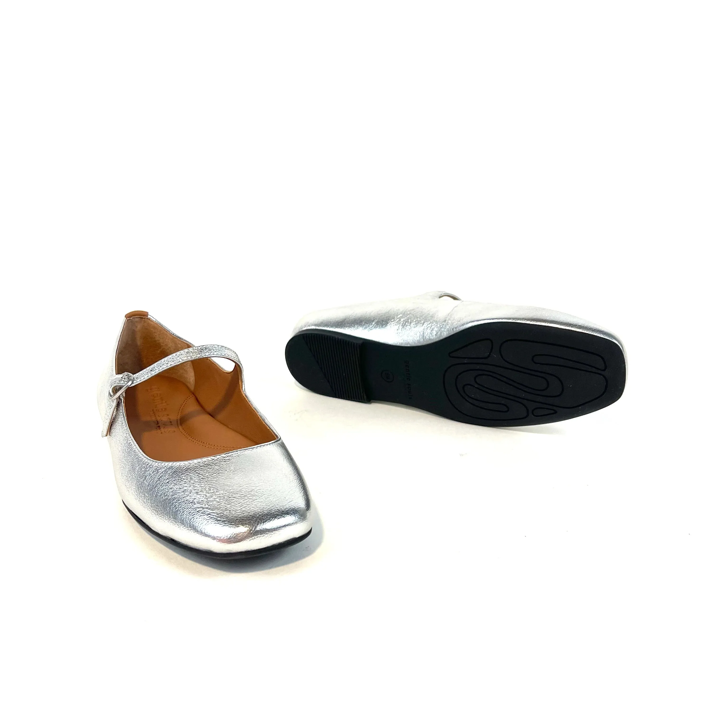 Gentle Souls - Wynona Ballet Flat (Silver Leather)