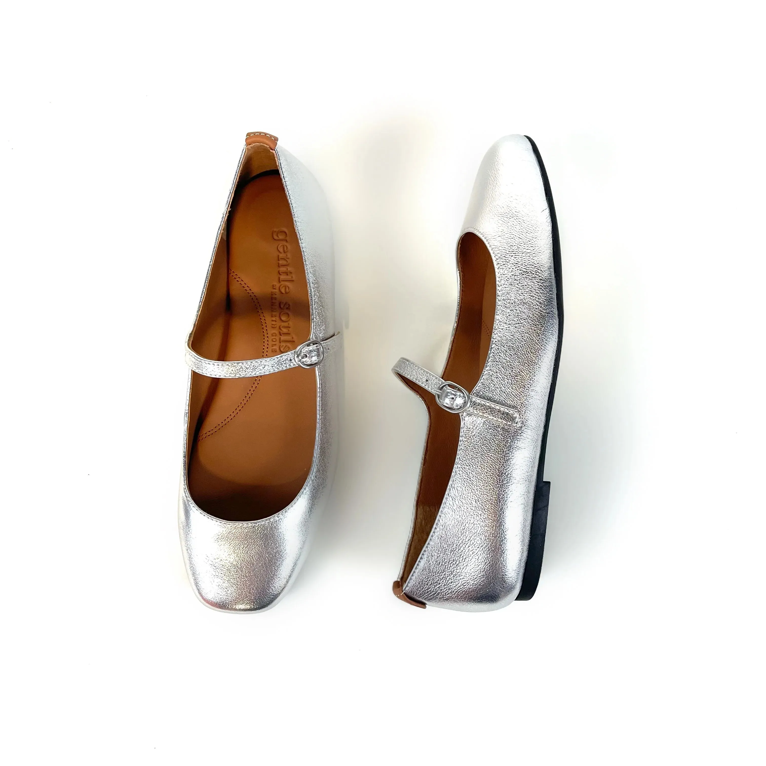 Gentle Souls - Wynona Ballet Flat (Silver Leather)