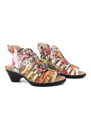 Genuine Leather Garden Kick Swirl Heel Sandals - Soffia