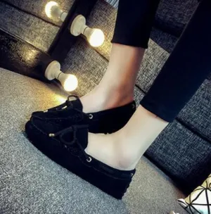 Genuine Leather Women Flat Shoes Casual Loafers