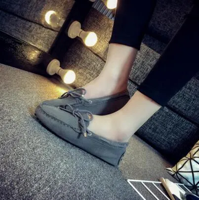 Genuine Leather Women Flat Shoes Casual Loafers
