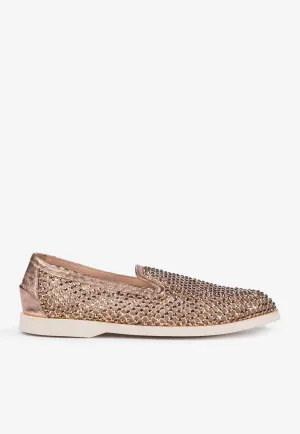 Gilda Fishnet Crystal Loafers