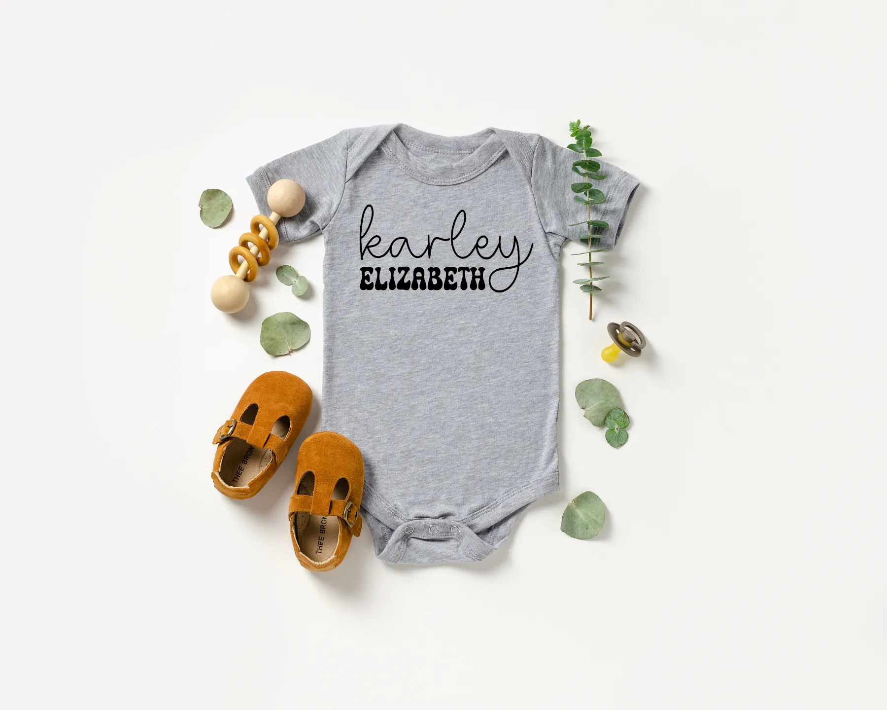 Girly Retro Font Name Custom Onesie