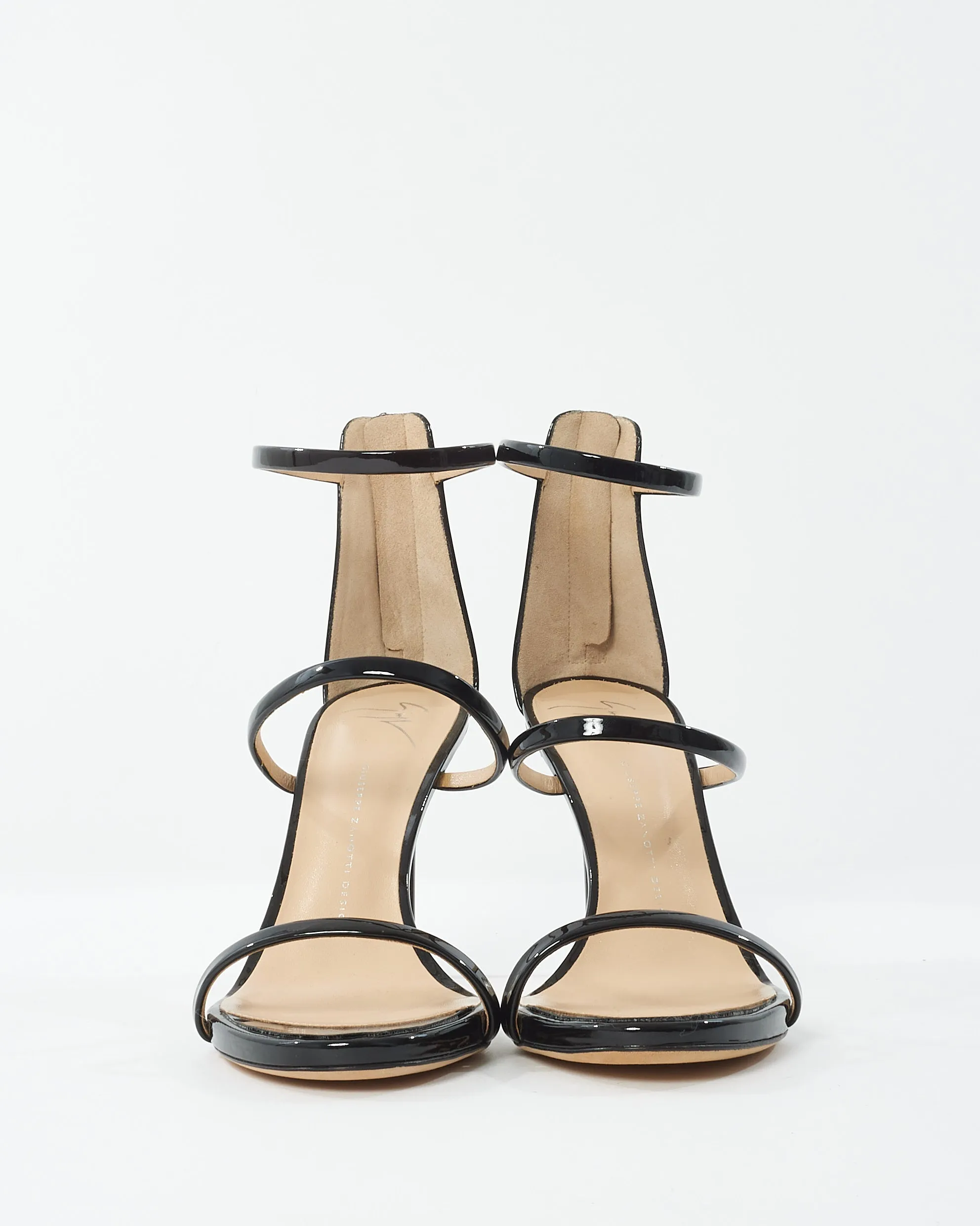 Giuseppe Zanotti Black Patent Leather Harmony Sandals - 41