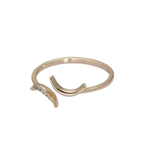Gold Double Crescent Moon Ring