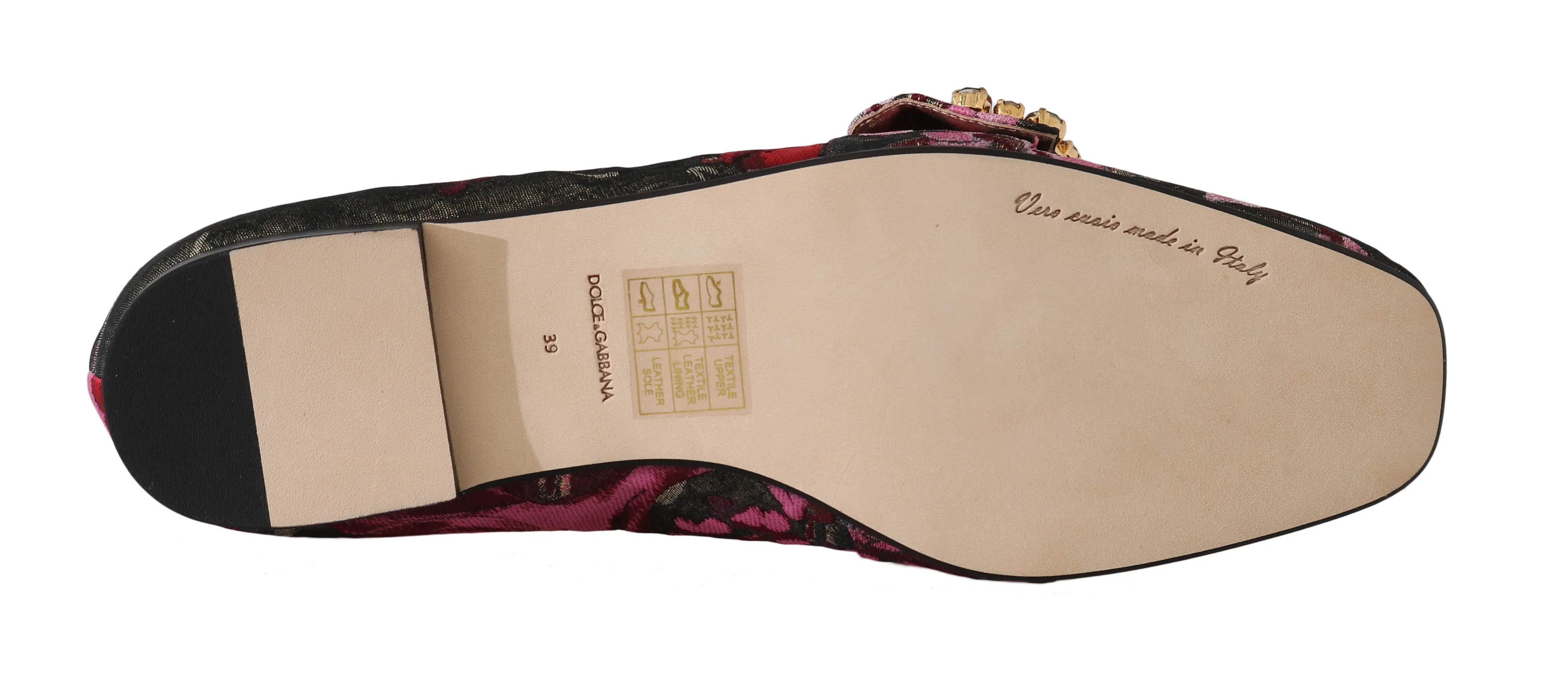 Gold Red Brocade Crystal Loafers