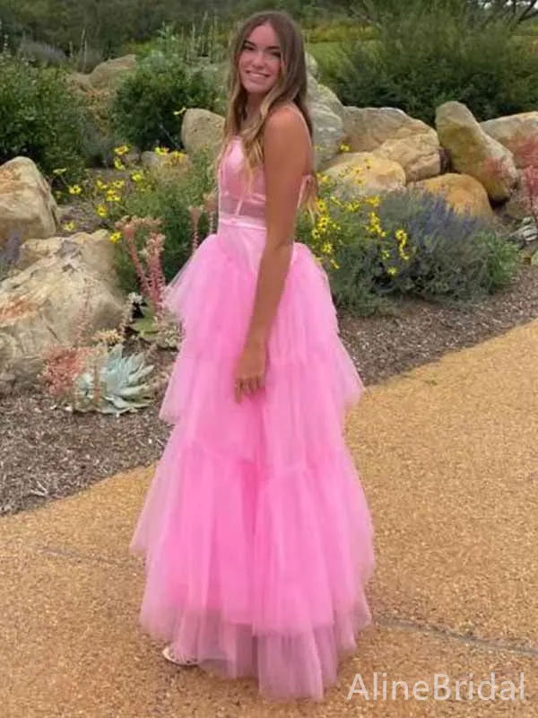 Gorgeous Spaghetti Strap A-line Long Prom Dress,PD381867