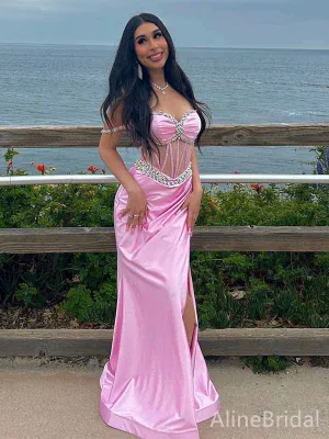 Gorgeous Sweetheart Off-Shoulder Strapless Mermaid Long Prom Dress,PD381810