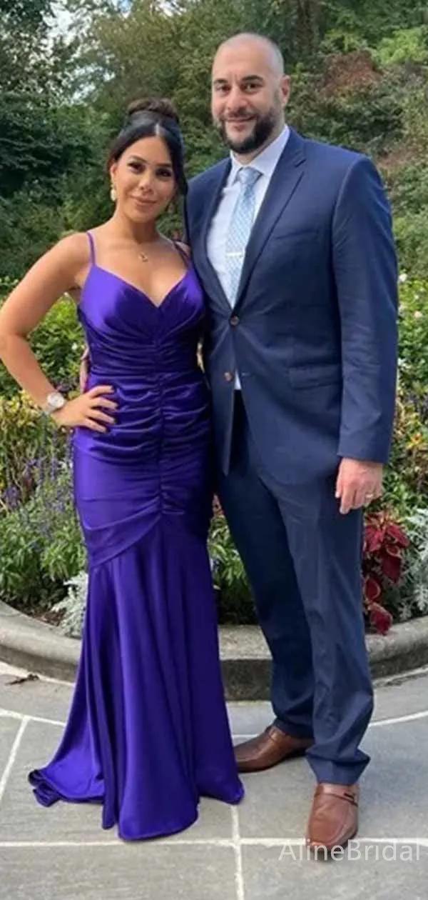 Gorgeous V-neck Spaghetti Strap Mermaid Long Prom Dress,PD381824