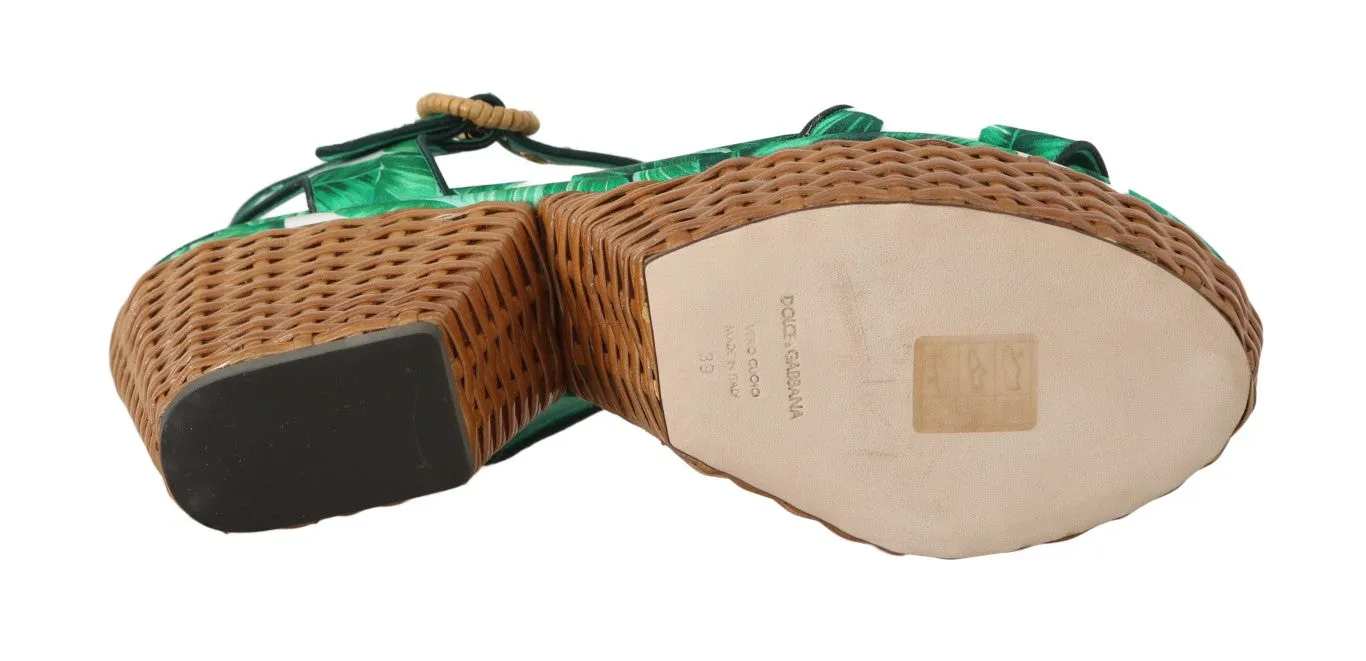 Green Banana Ankle Strap Silk Sandals Shoes