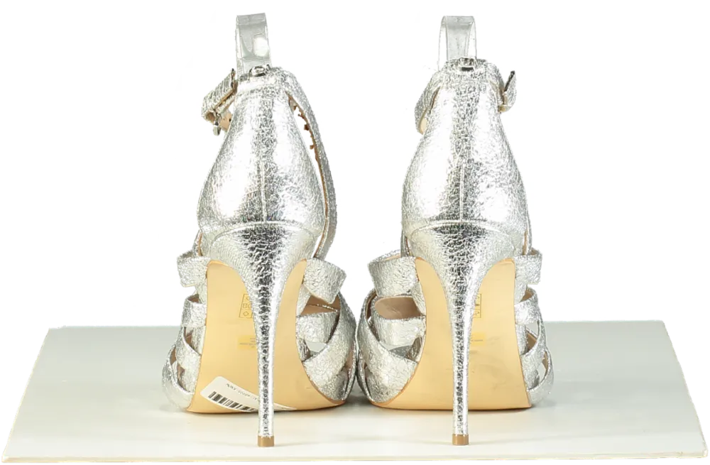 Guess Silver Strappy High-Heel Sandals UK 8 EU 41