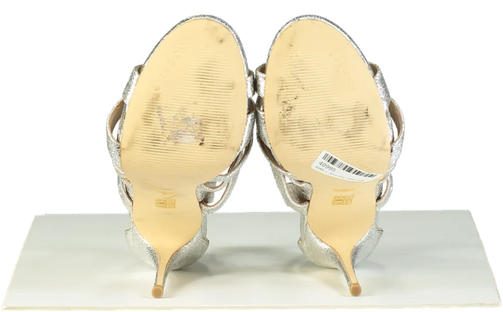 Guess Silver Strappy High-Heel Sandals UK 8 EU 41