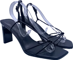 H&M Black Strappy Block Heel Sandals EU 37 UK 4