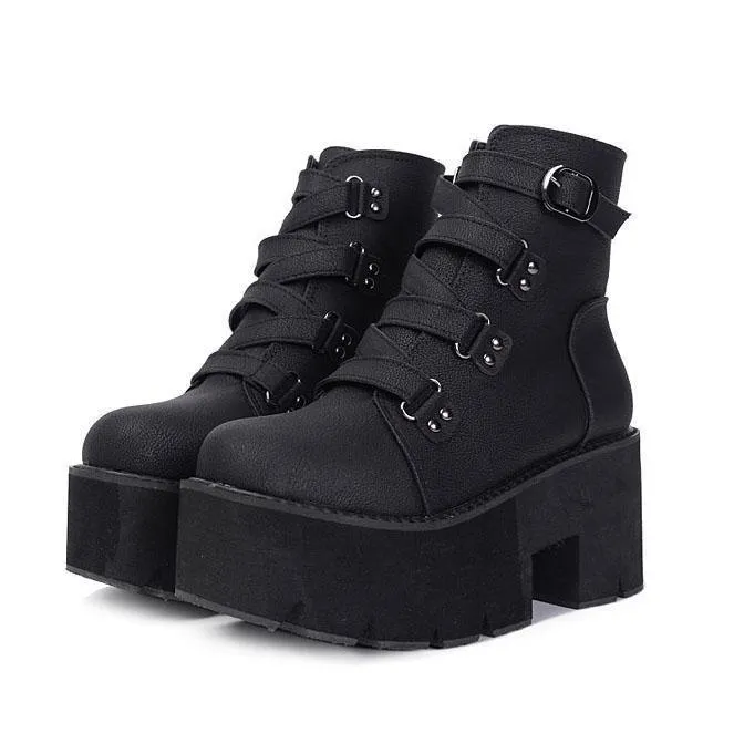 Harajuku Strap Punk Boots shoes