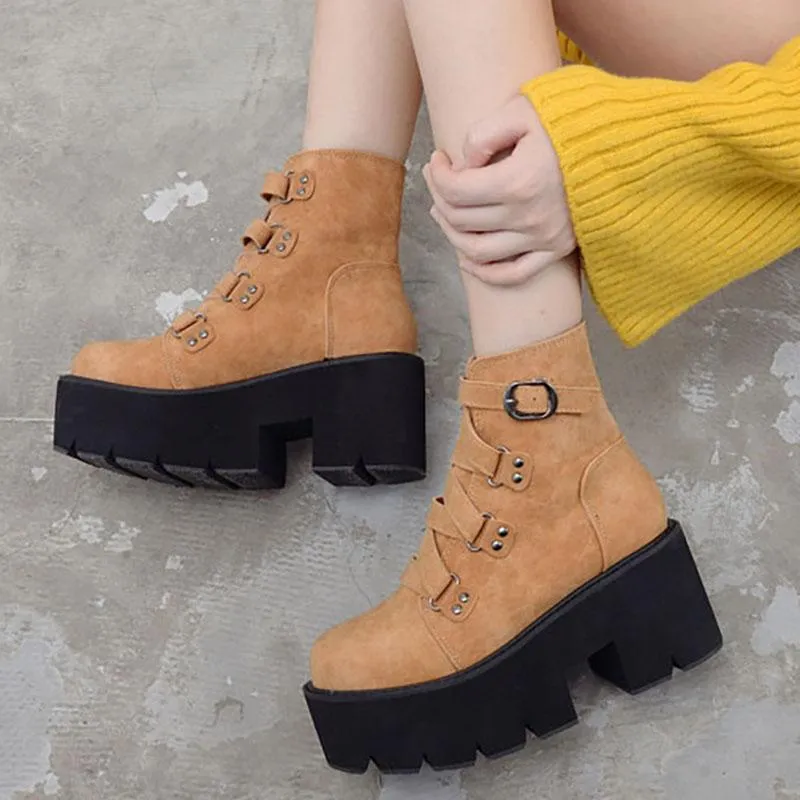 Harajuku Strap Punk Boots shoes