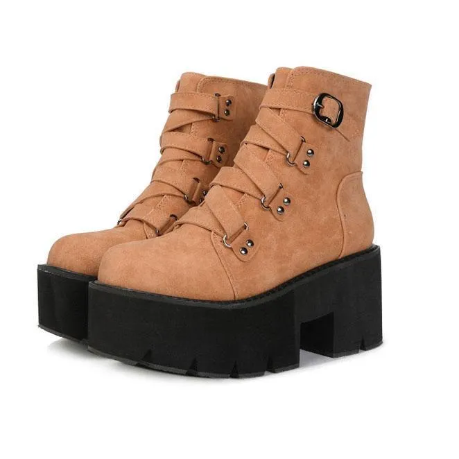 Harajuku Strap Punk Boots shoes