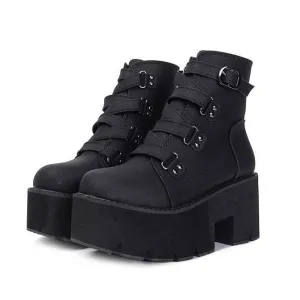 Harajuku Strap Punk Boots shoes