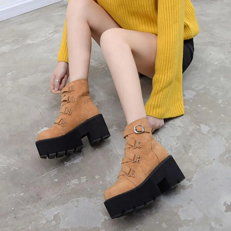 Harajuku Strap Punk Boots shoes