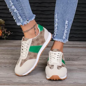 Hazel Blues® |  Contrast Round Toe Flat Sneakers