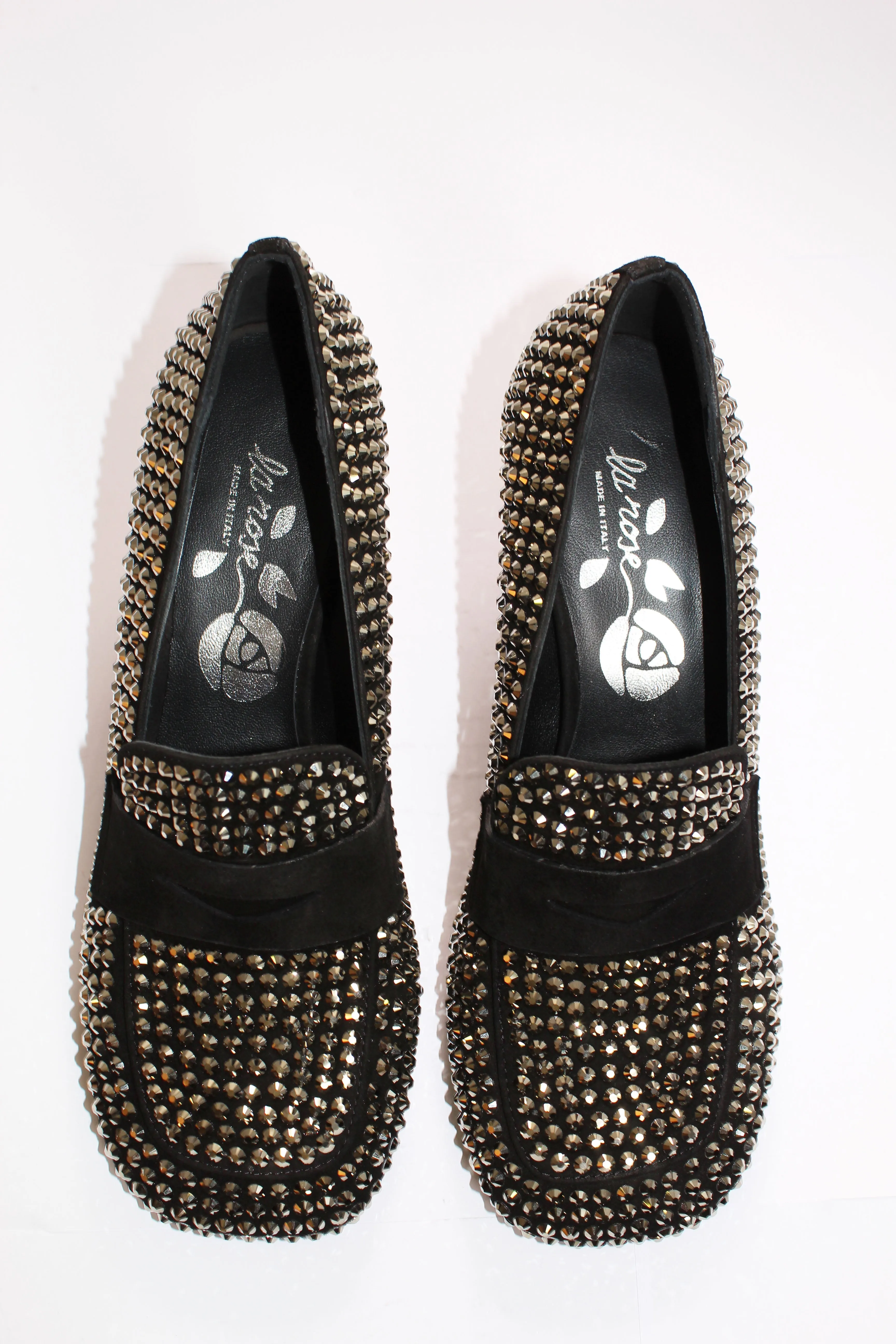 heeled loafers crystal black
