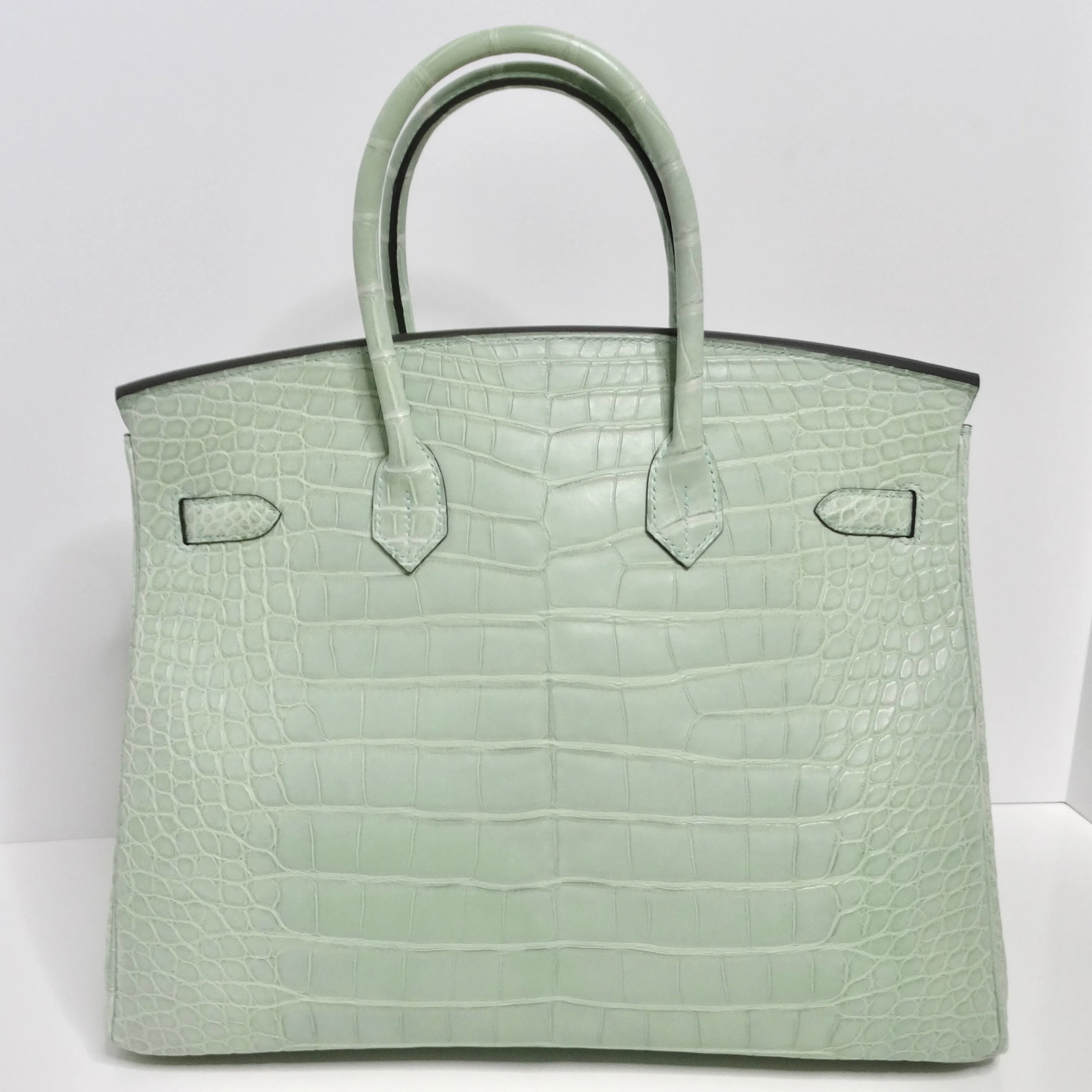 Hermes Birkin 35cm Vert D'Eau Matte Alligator Palladium Hardware