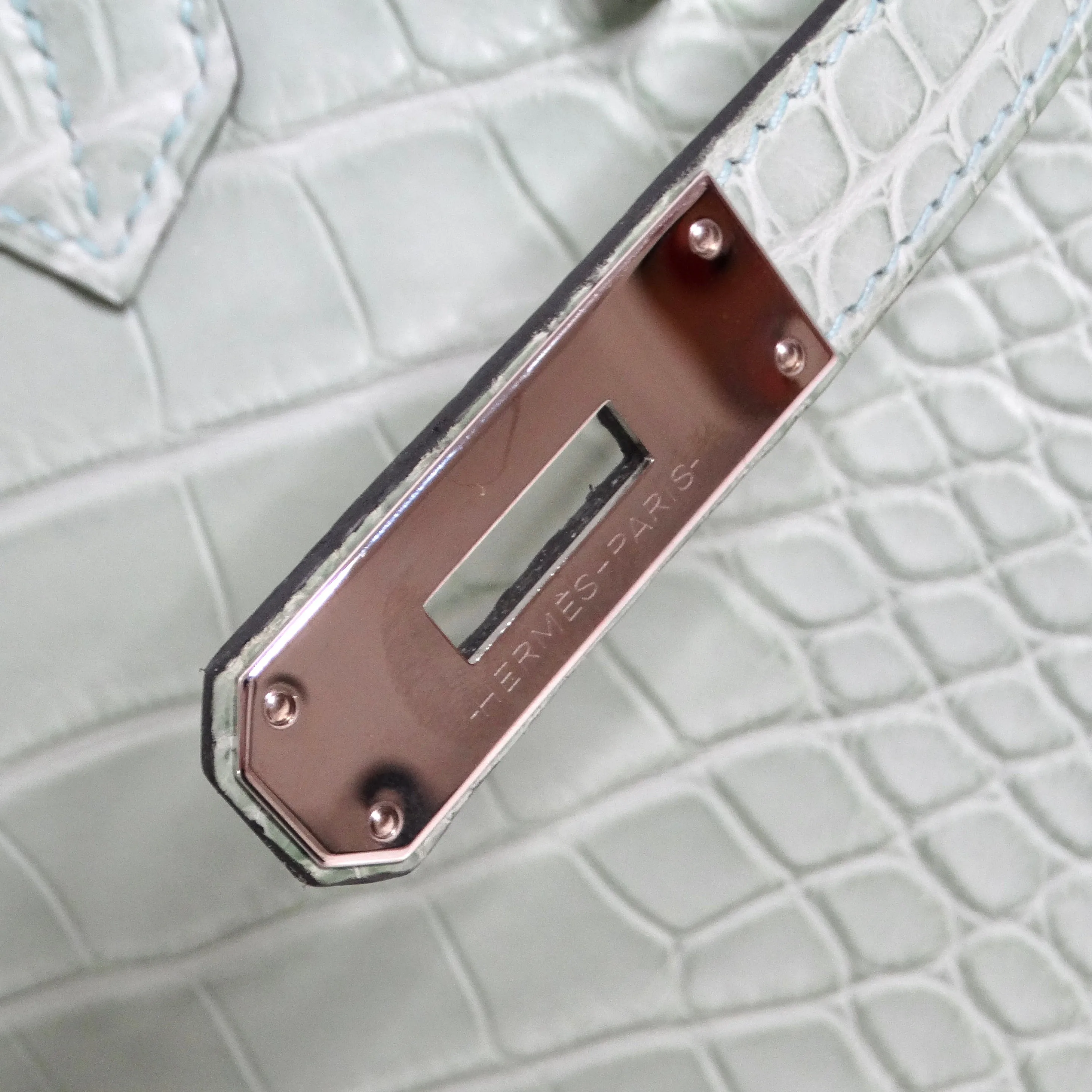 Hermes Birkin 35cm Vert D'Eau Matte Alligator Palladium Hardware