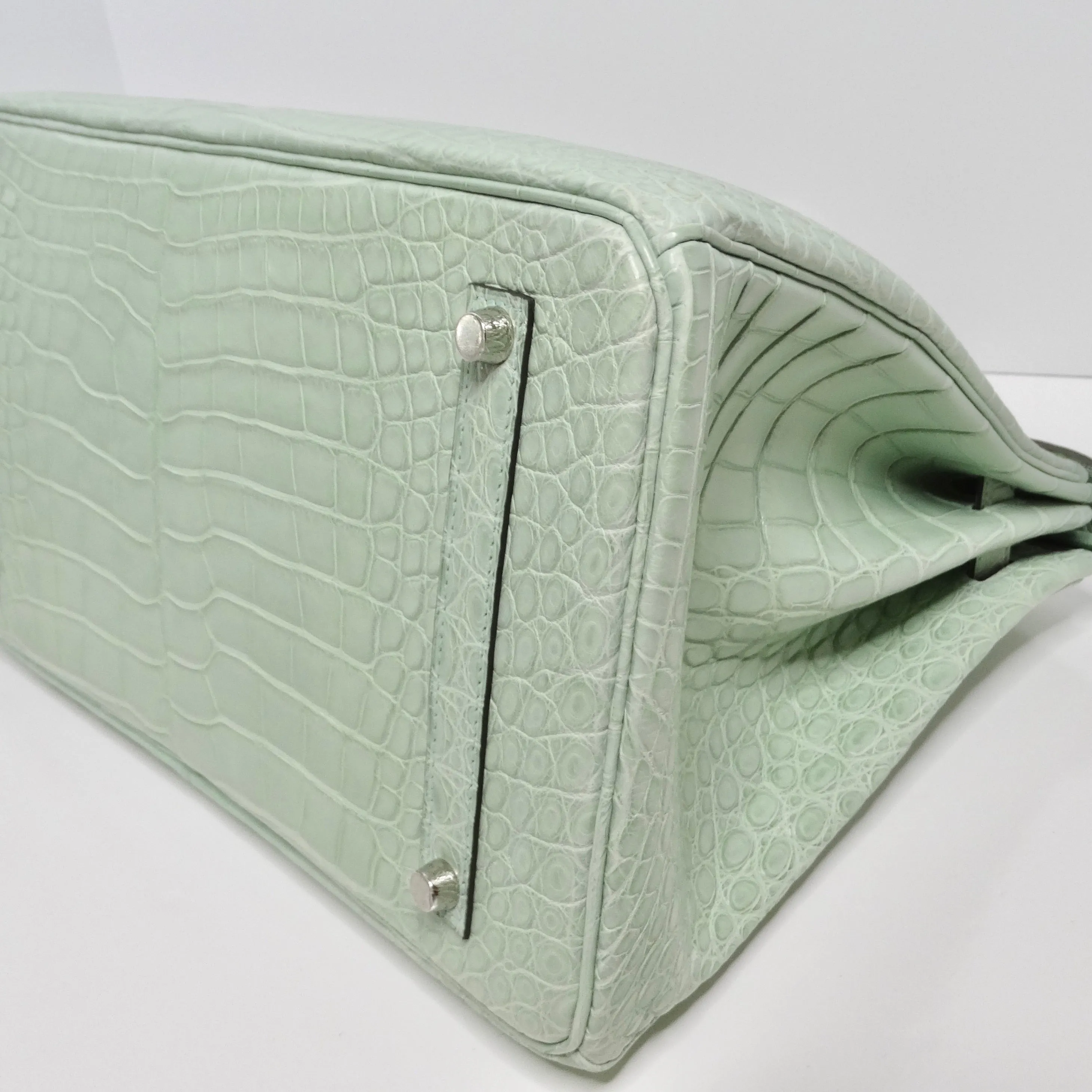 Hermes Birkin 35cm Vert D'Eau Matte Alligator Palladium Hardware
