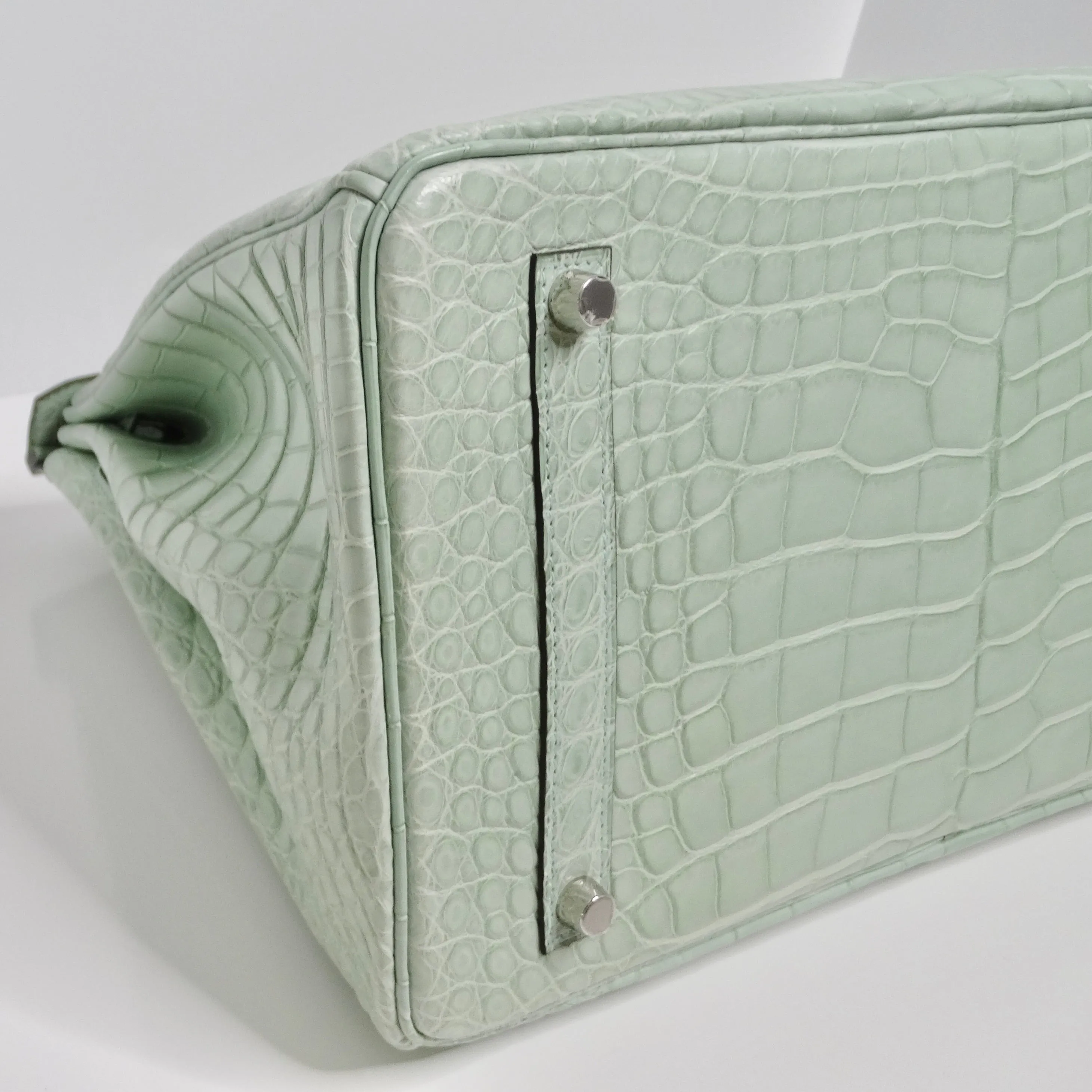 Hermes Birkin 35cm Vert D'Eau Matte Alligator Palladium Hardware
