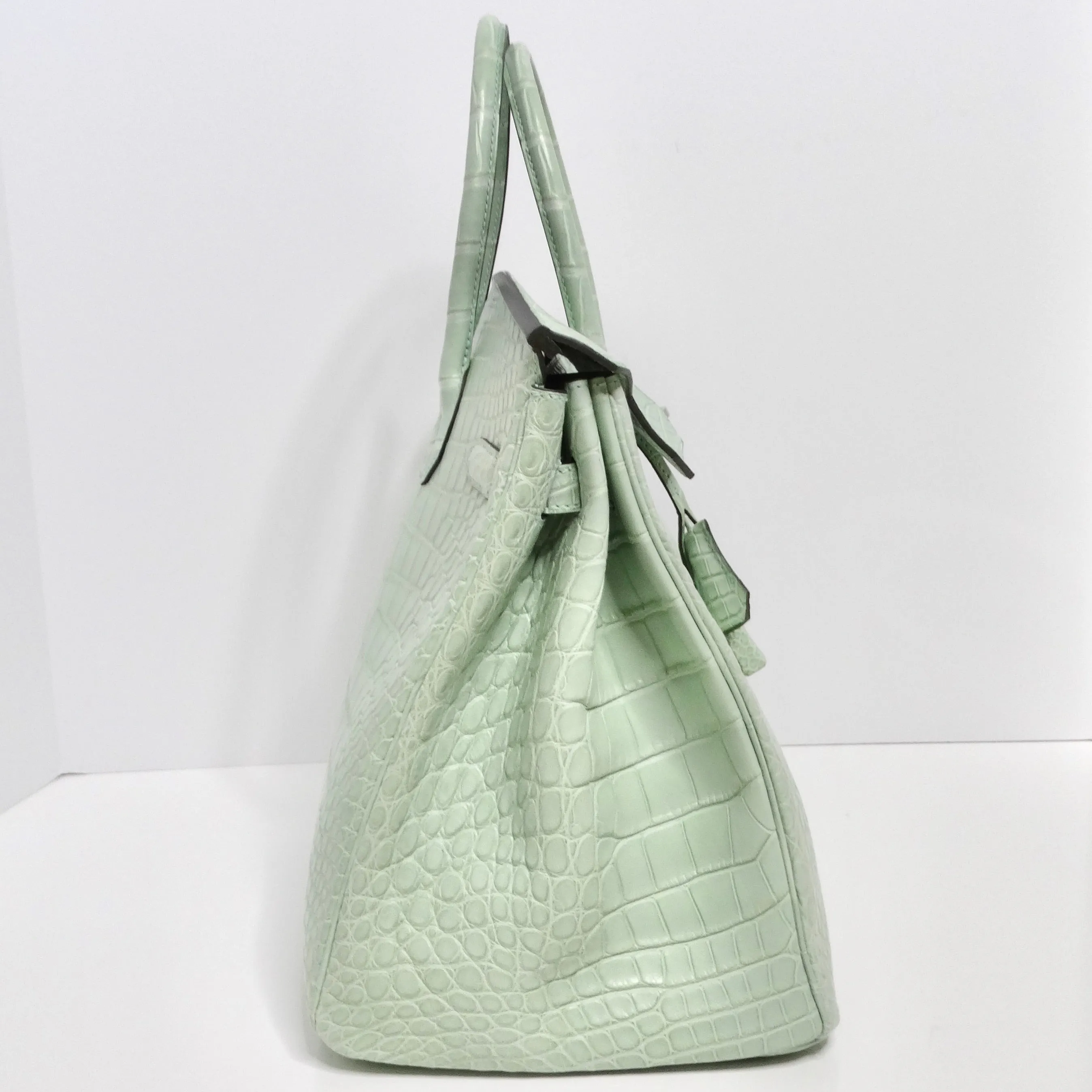 Hermes Birkin 35cm Vert D'Eau Matte Alligator Palladium Hardware