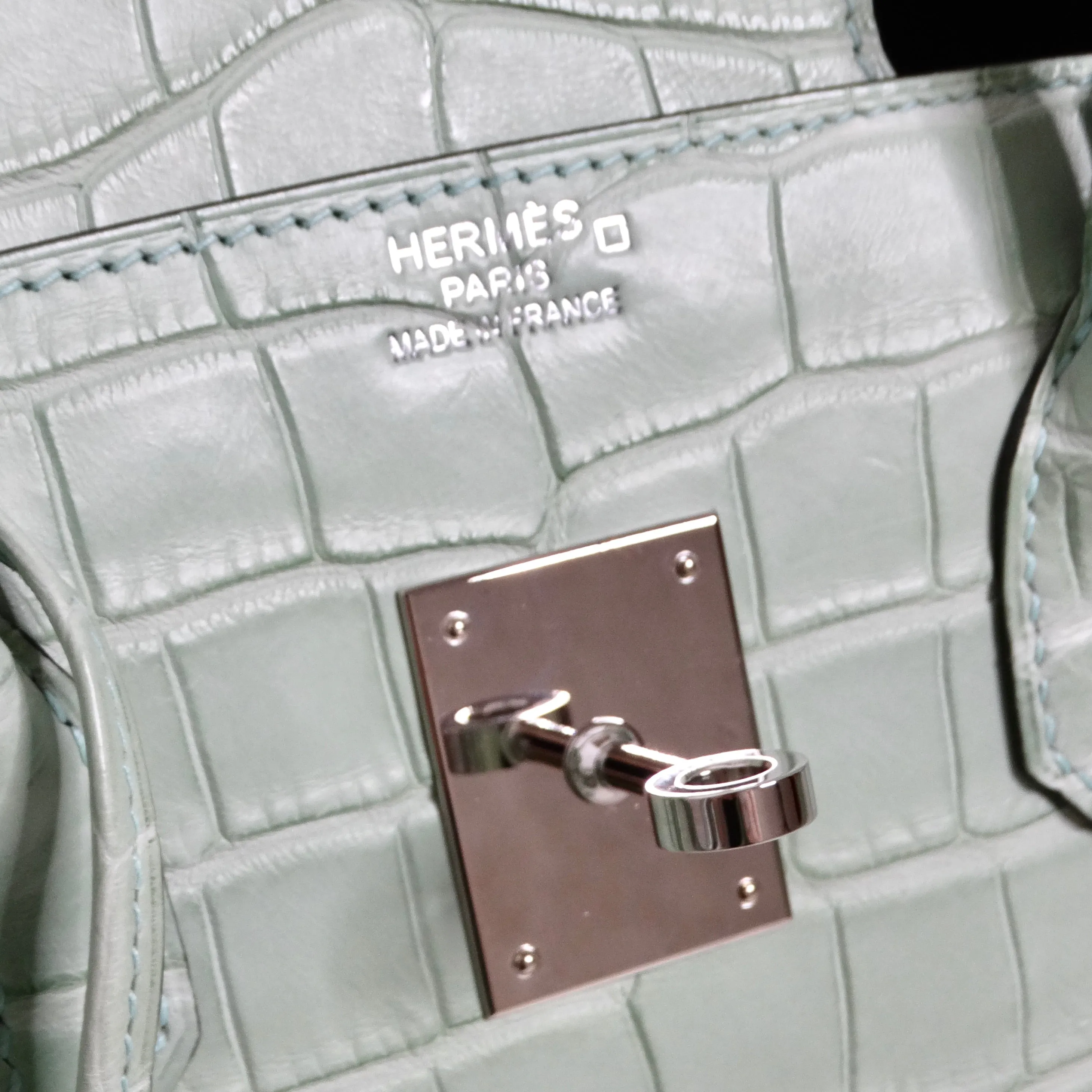Hermes Birkin 35cm Vert D'Eau Matte Alligator Palladium Hardware