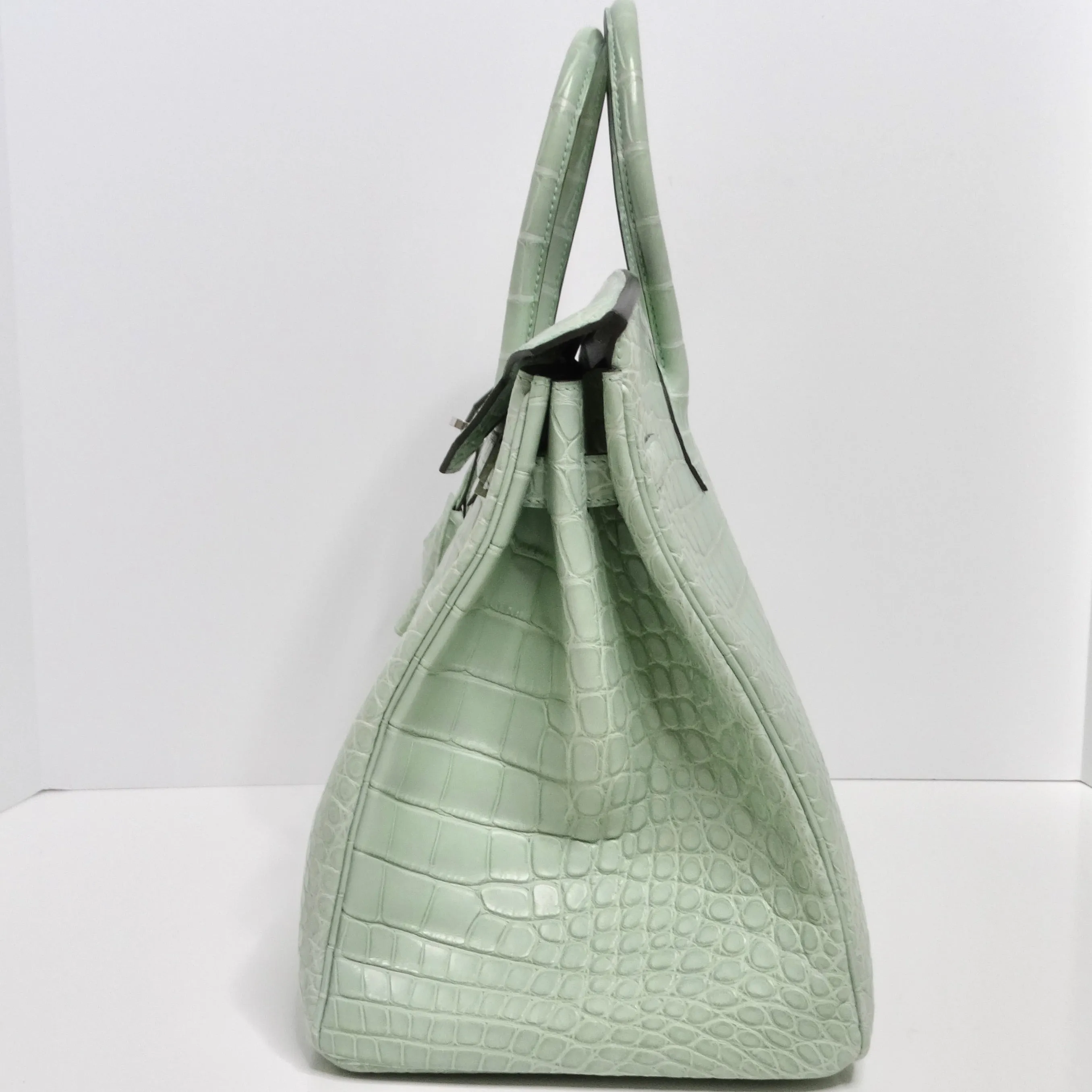 Hermes Birkin 35cm Vert D'Eau Matte Alligator Palladium Hardware