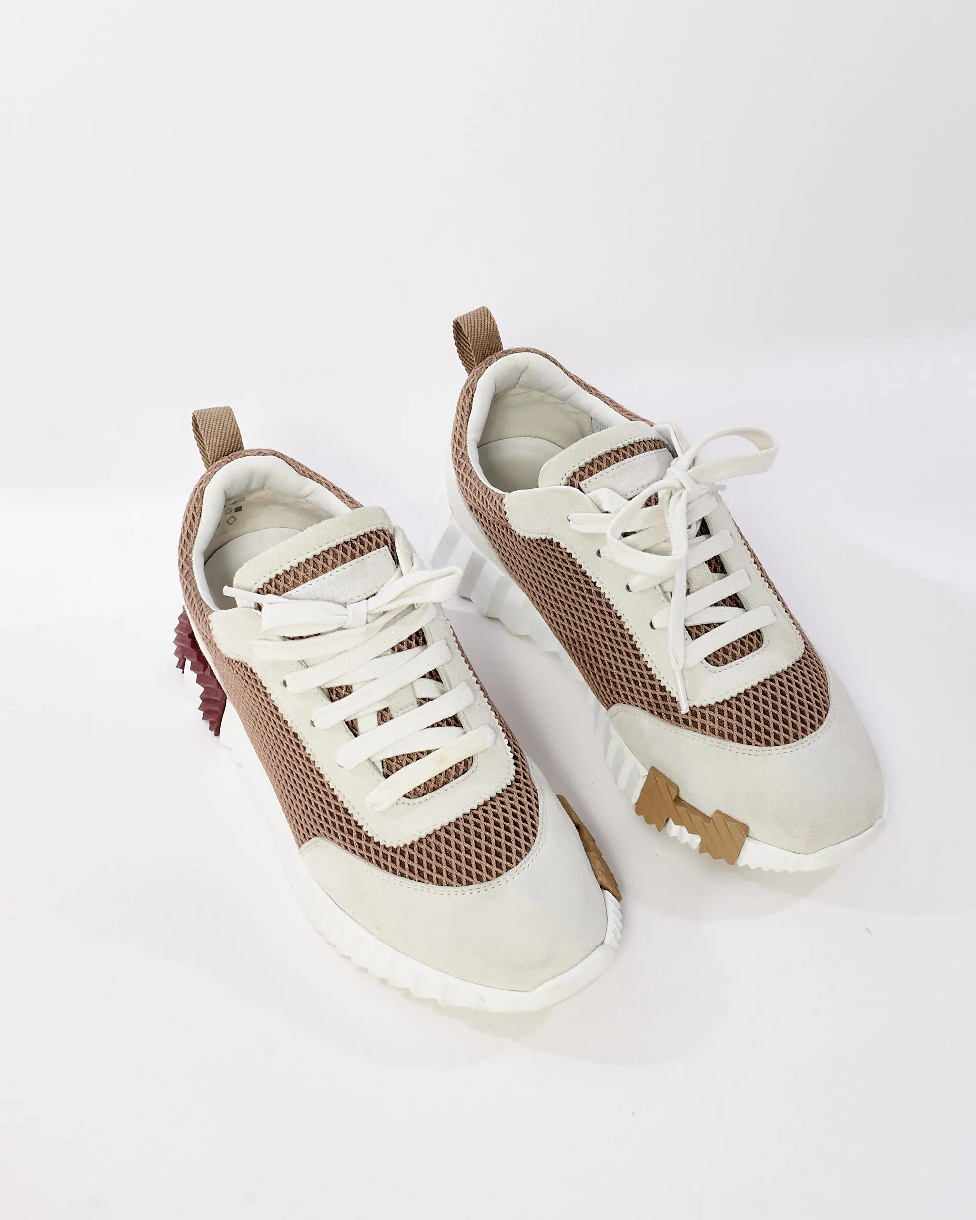 Hermès Beige Argile Mesh Bouncing Sneakers - 39