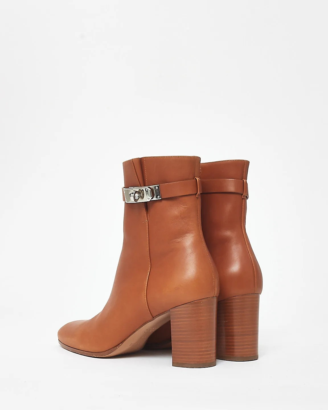 Hermès Gold Leather Saint Germain Ankle Boots - 39.5