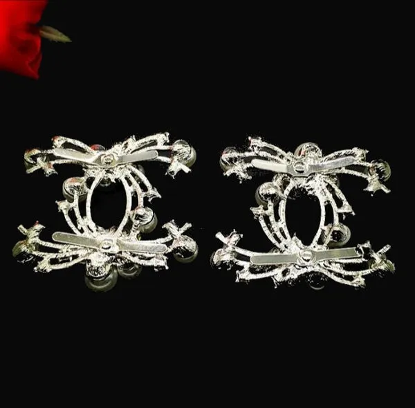 High-grade Shinning Artificial Pearl Diamond Shoe Buckle