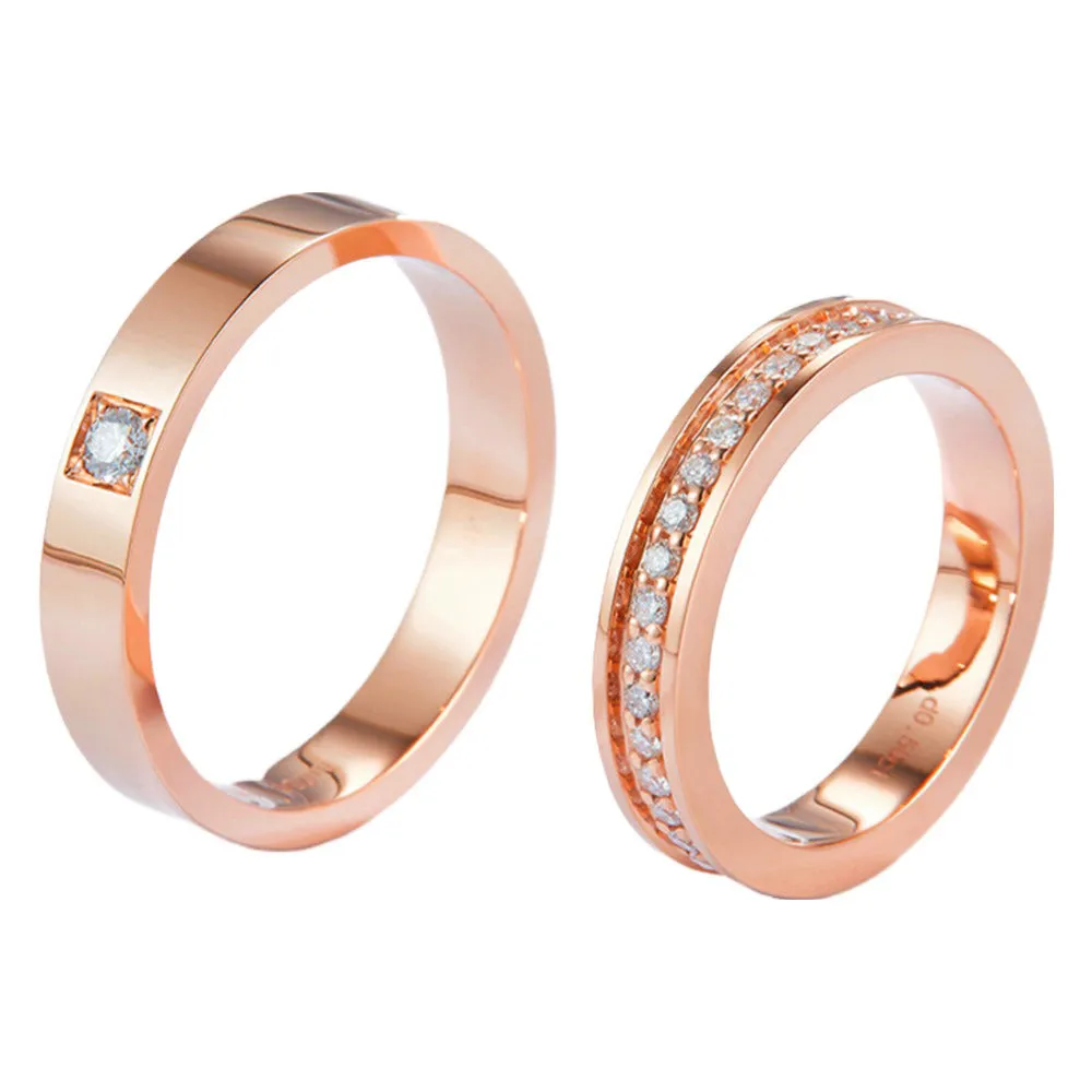 His and Hers Diamond Eternity Couple Wedding Rings