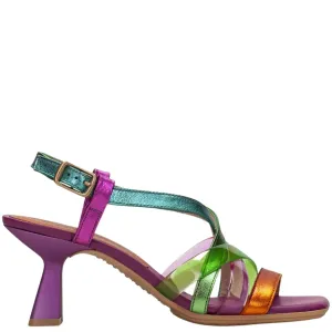 Hispanitas Multi Metallic Leather Low Heel Sandals